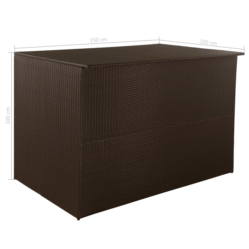 Coffre de jardin 150x100x100 cm poly rotin