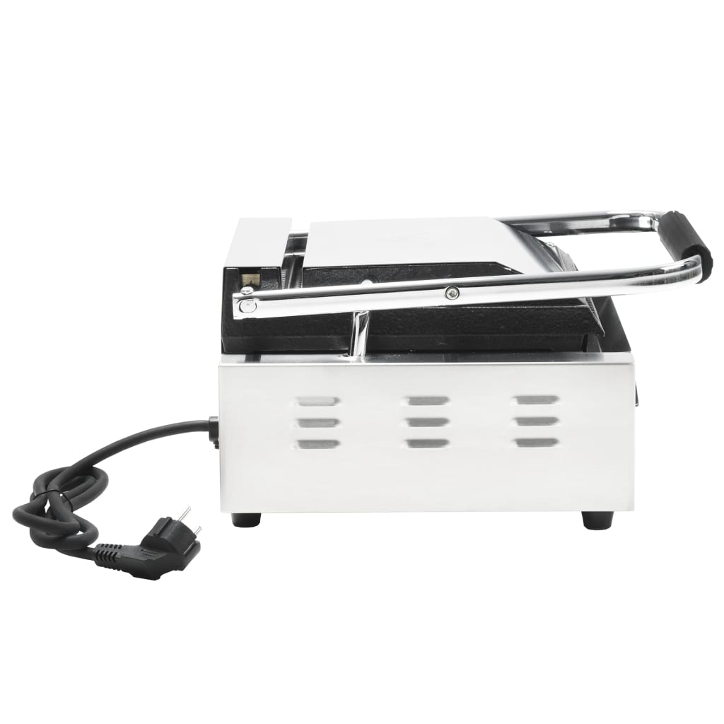 Panini grill gegroefd 1800 W 31x30,5x20 cm roestvrij staal