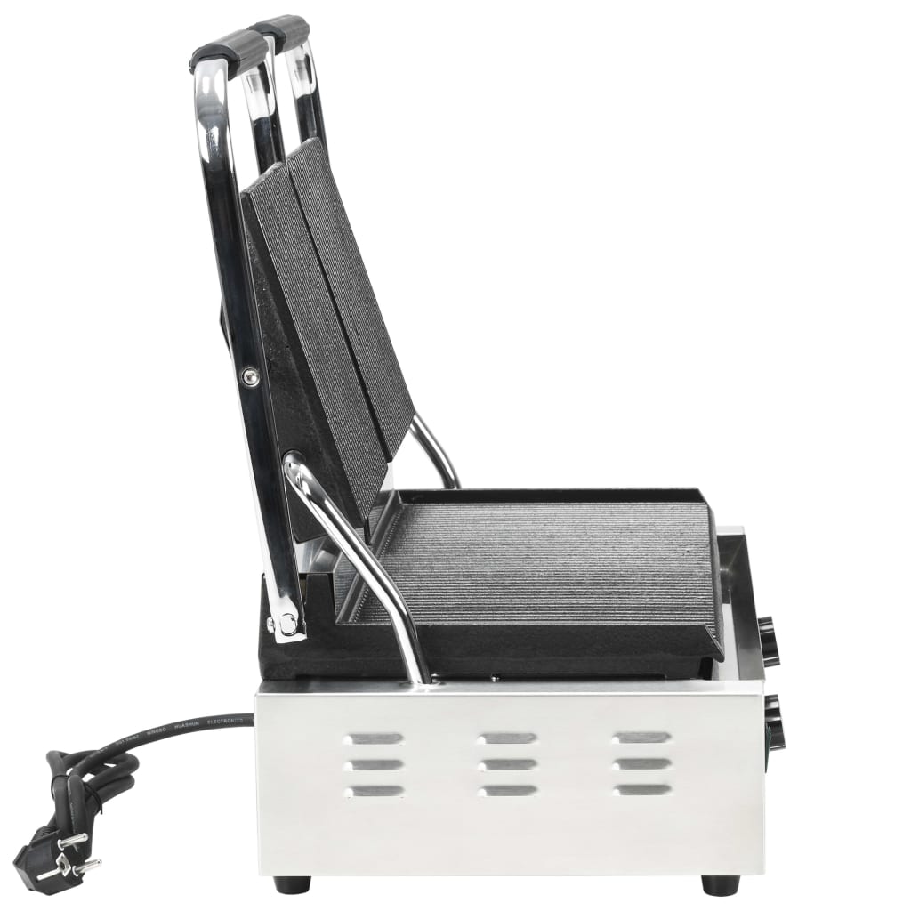 Panini grill gegroefd 1800 W 31x30,5x20 cm roestvrij staal