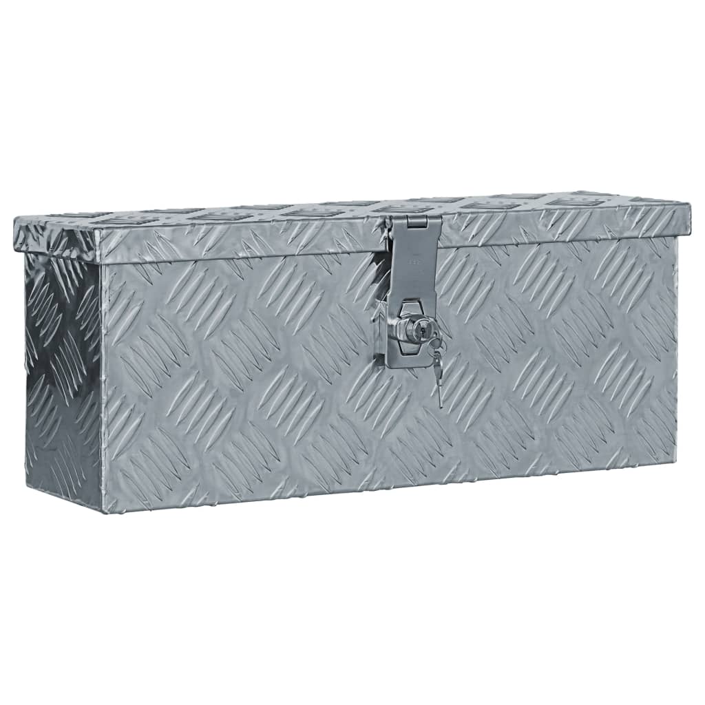 Opbergbox 50x15x20,5 cm aluminium zilverkleurig