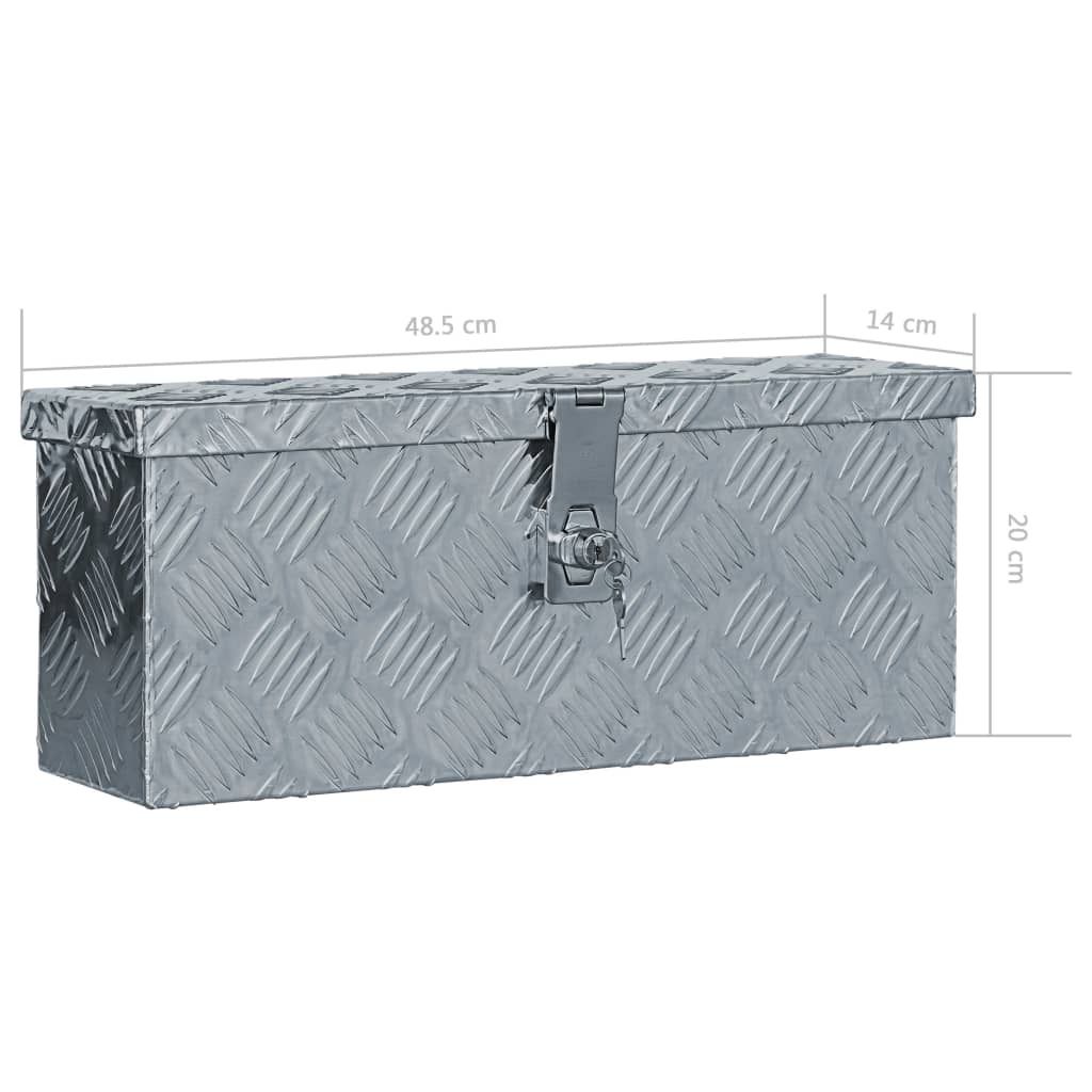 Opbergbox 50x15x20,5 cm aluminium