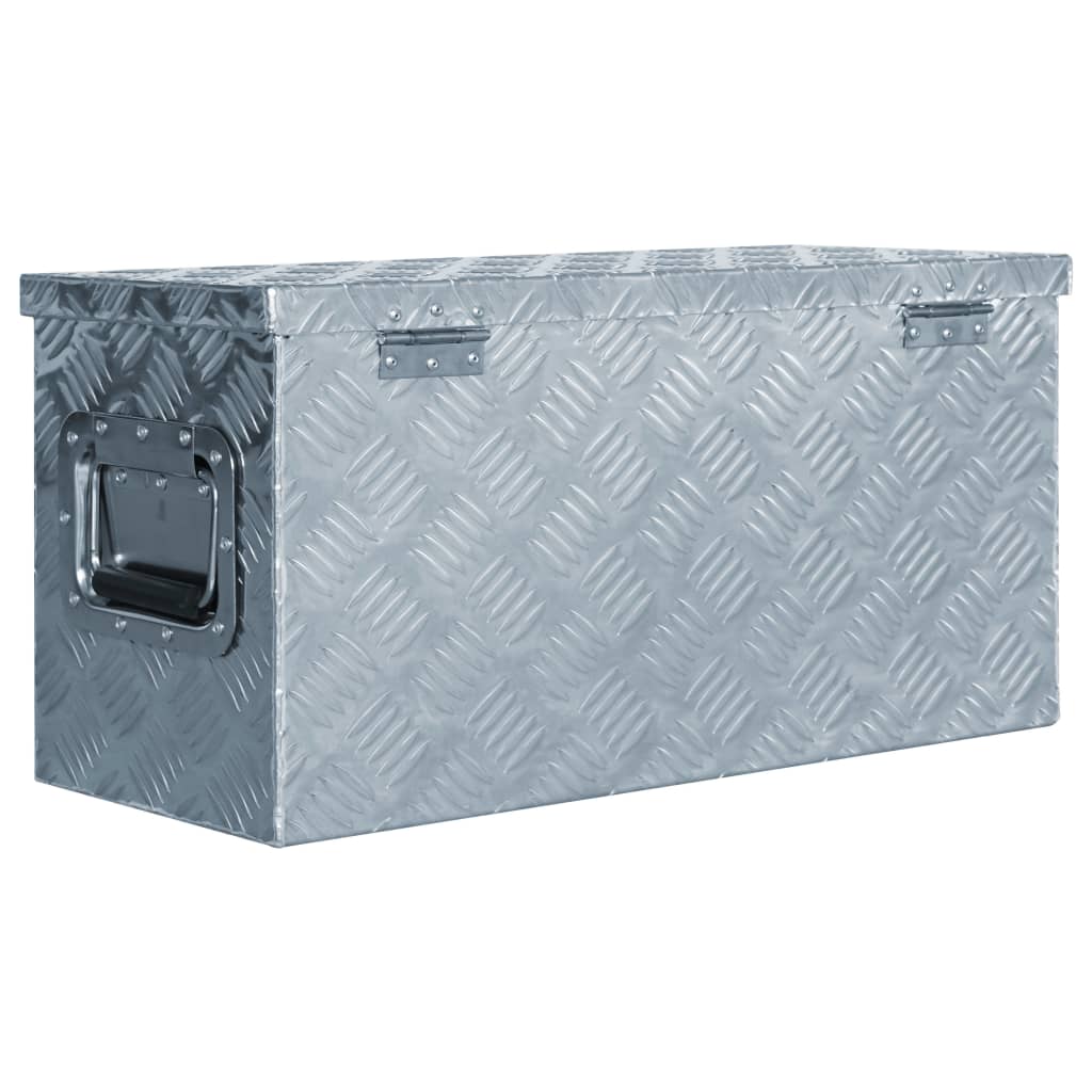 Opbergbox 50x15x20,5 cm aluminium zilverkleurig