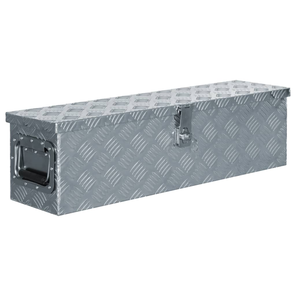 Opbergbox 50x15x20,5 cm aluminium zilverkleurig