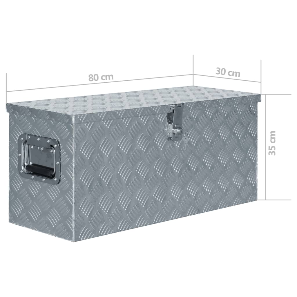 Opbergbox 50x15x20,5 cm aluminium