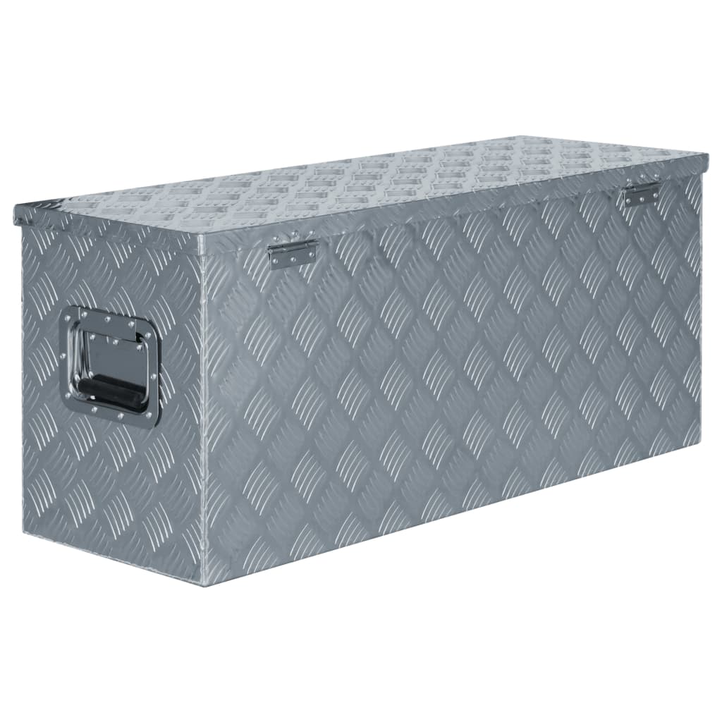 Opbergbox 50x15x20,5 cm aluminium zilverkleurig