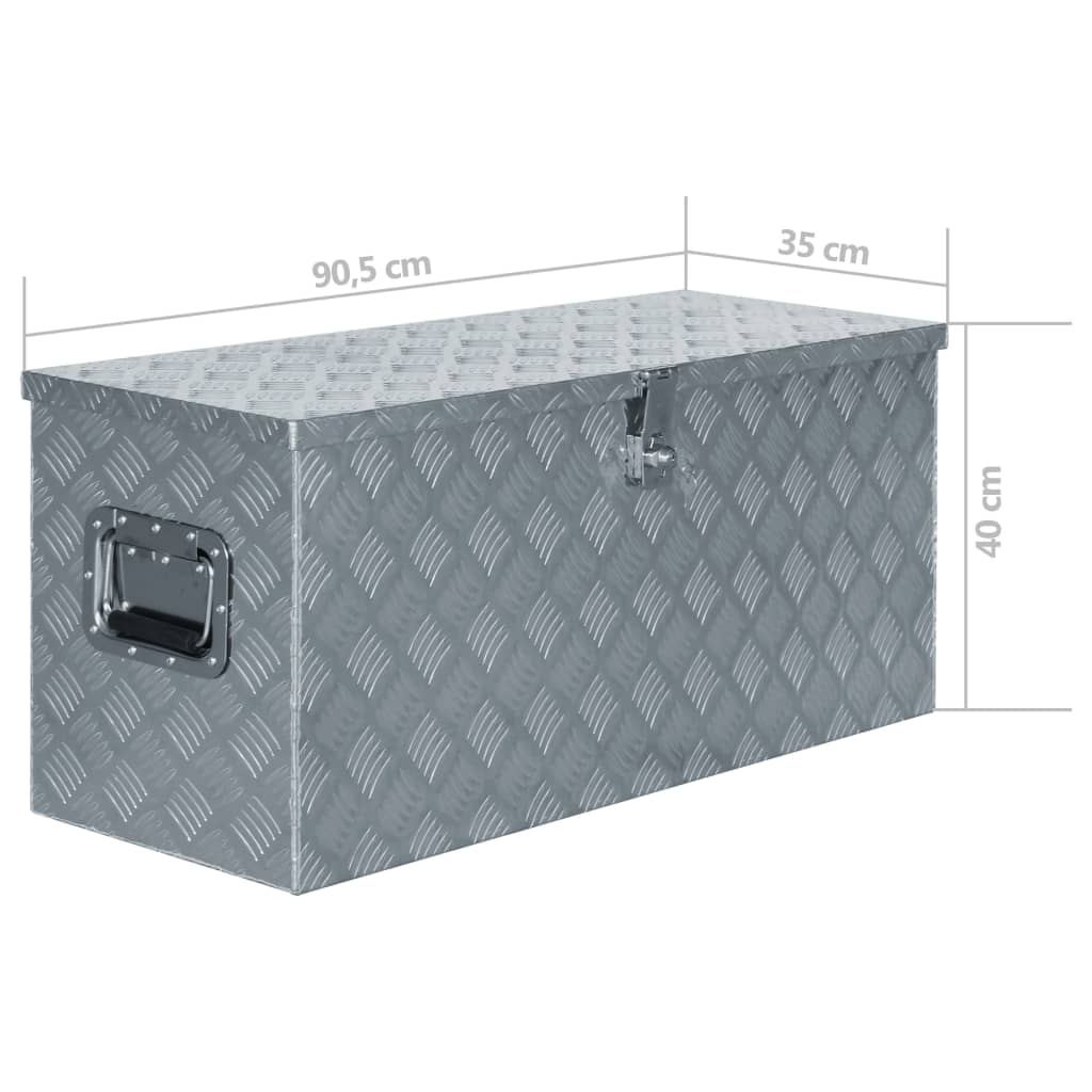 Opbergbox 50x15x20,5 cm aluminium