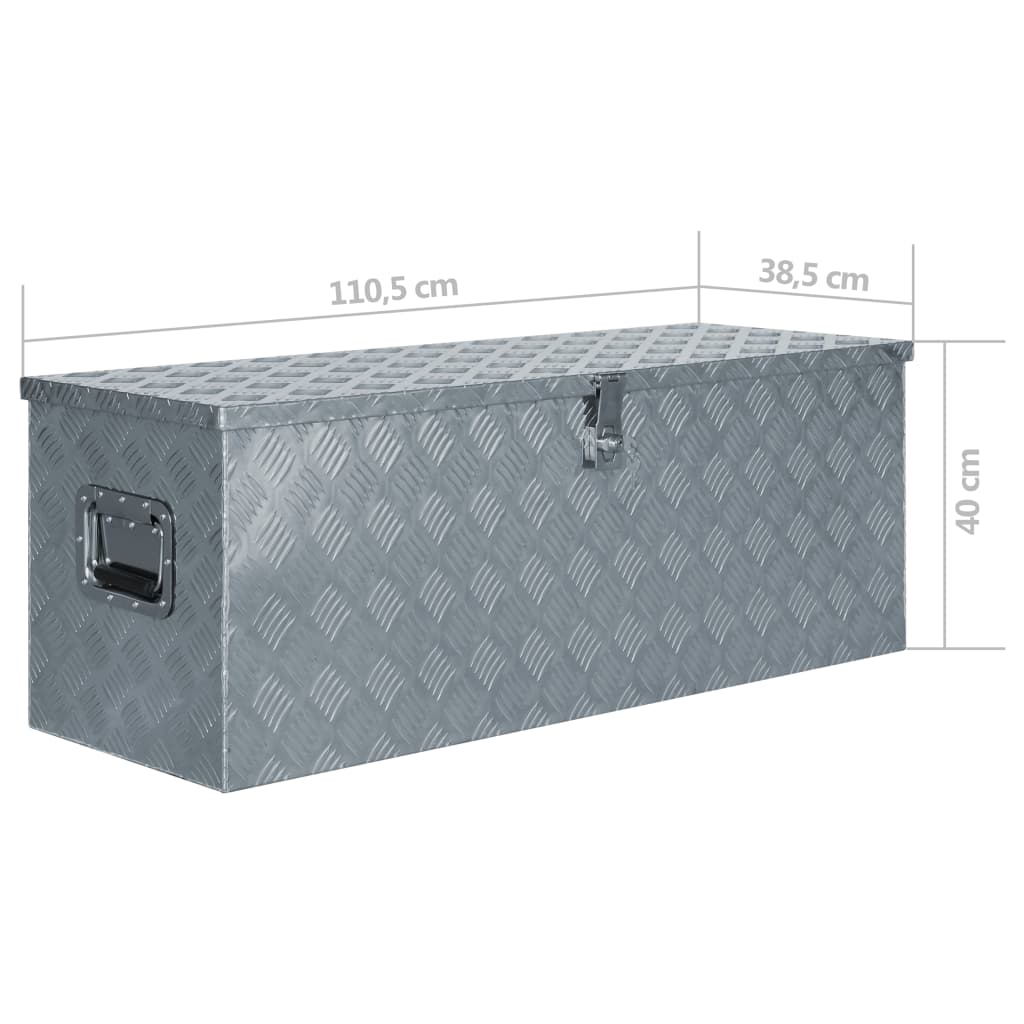 Opbergbox 50x15x20,5 cm aluminium