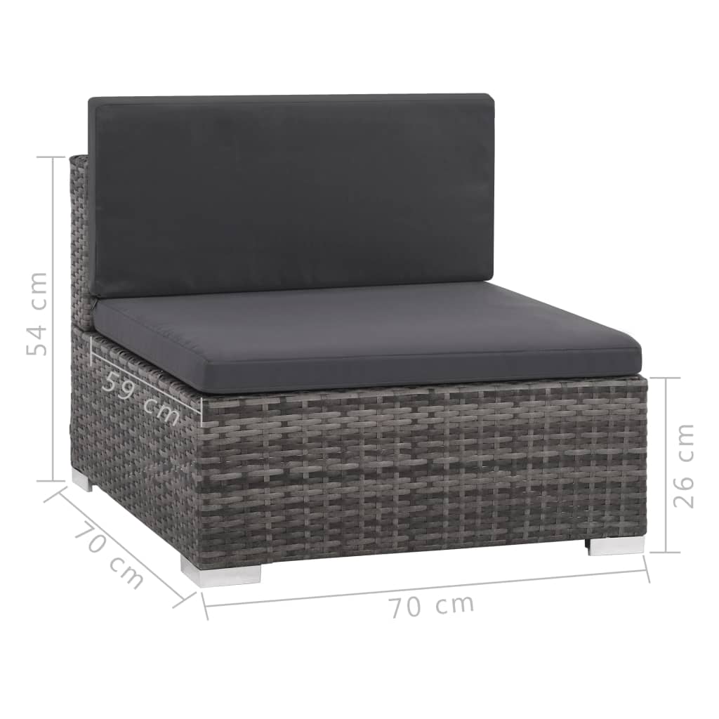 12-delige Loungeset met kussens poly rattan