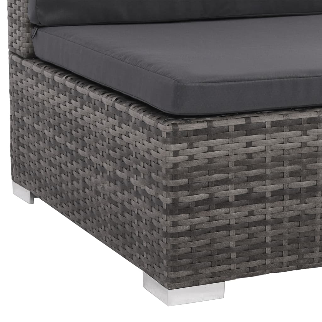 12-delige Loungeset met kussens poly rattan