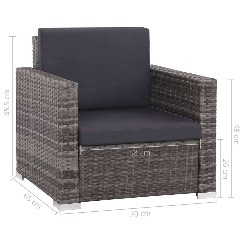 12-delige Loungeset met kussens poly rattan