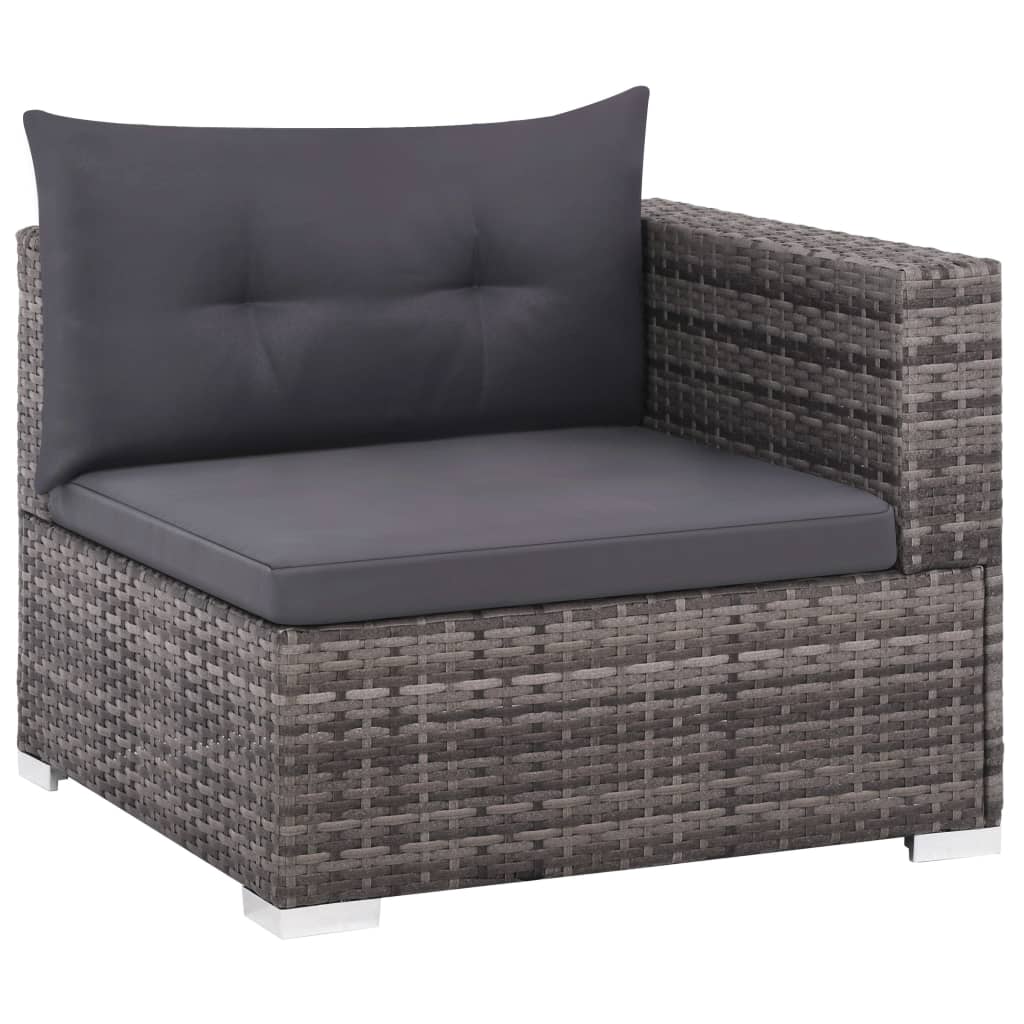 3-delige Loungeset met kussens poly rattan