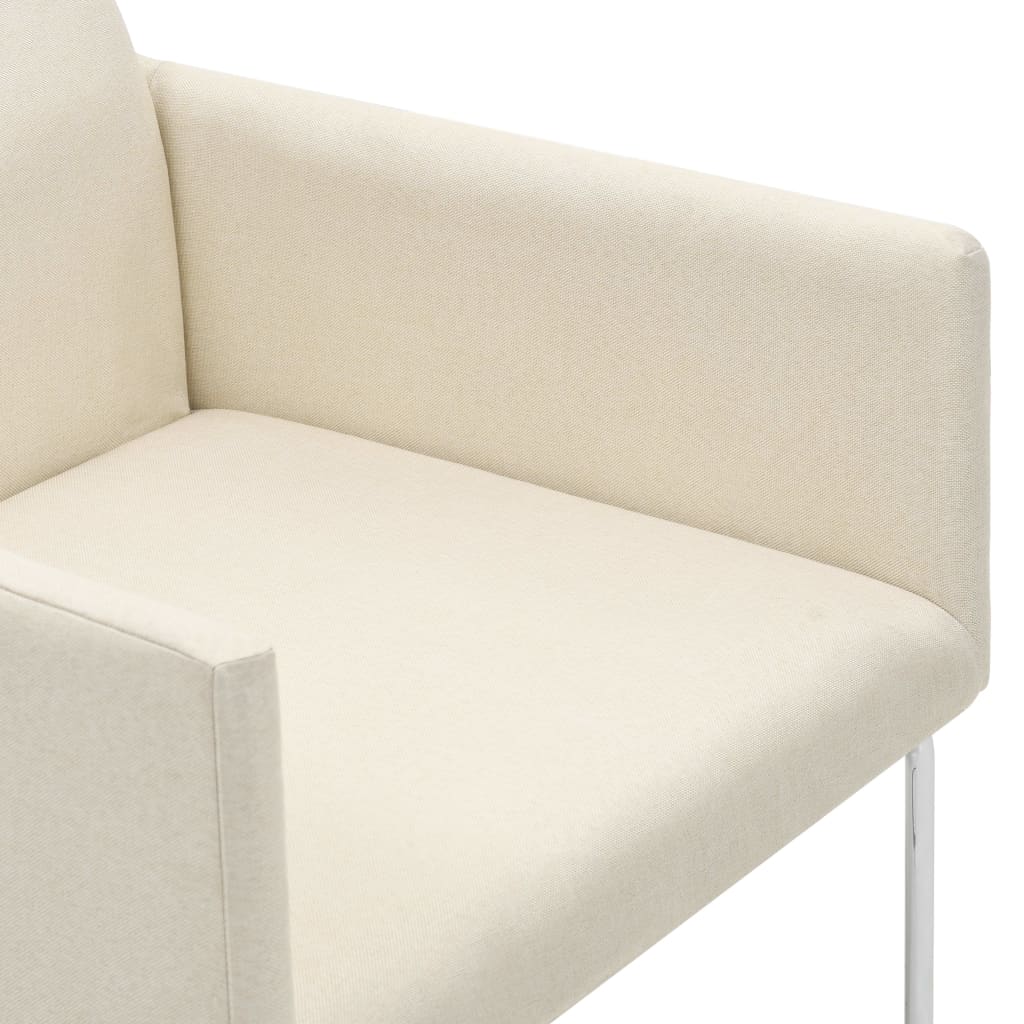 Chaises de salle à manger 2 pcs tissu aspect lin blanc