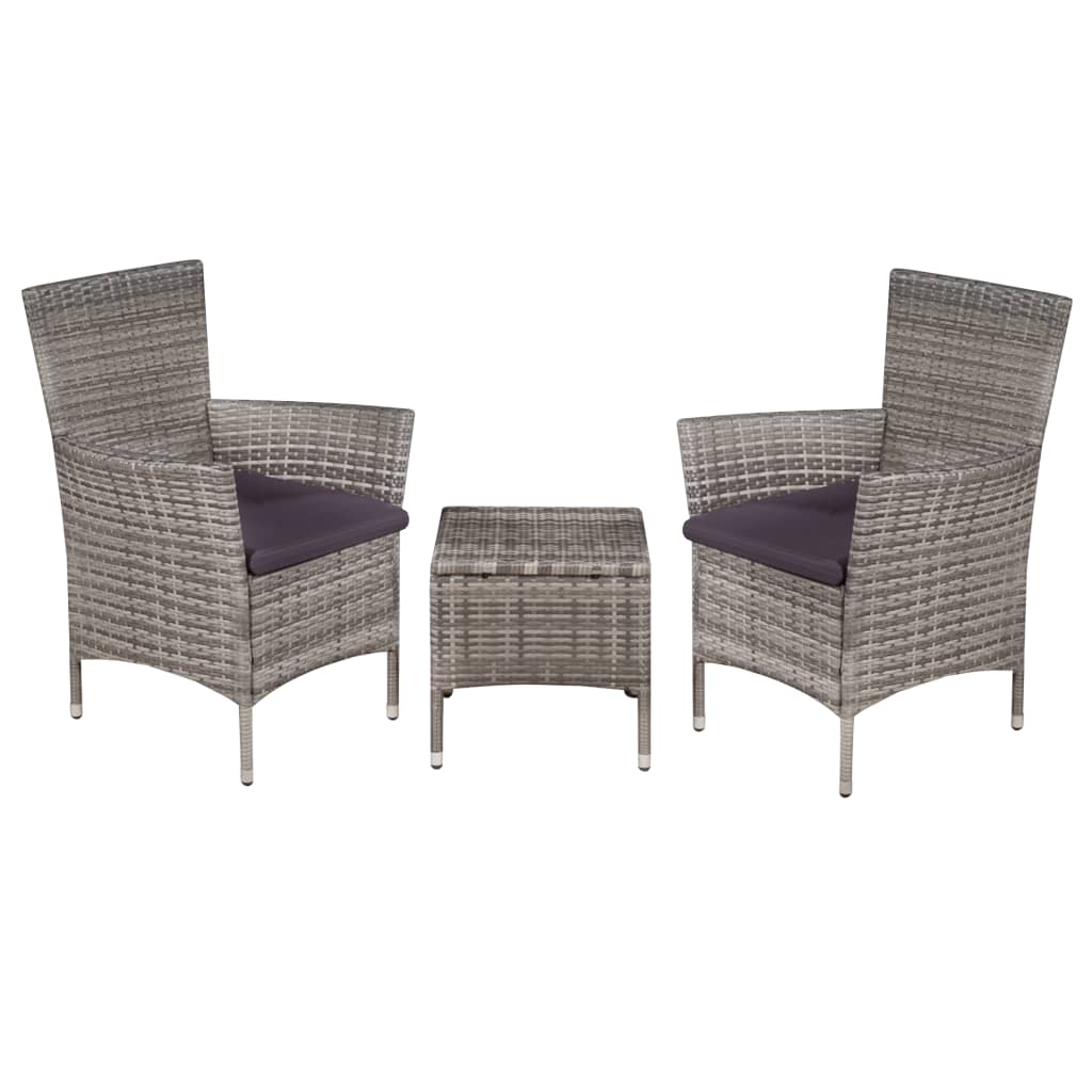 3-delige Bistroset poly rattan