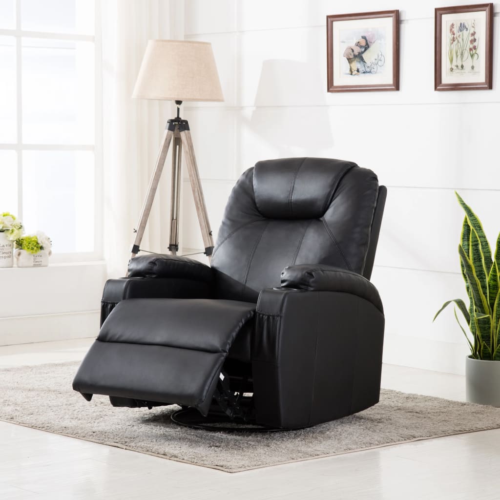 Fauteuil de massage à bascule simili cuir couleur crème