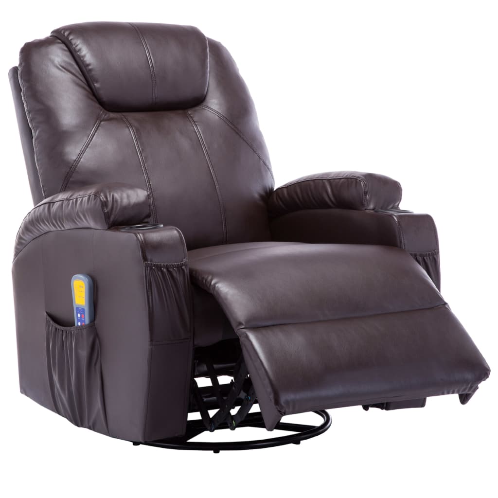 Fauteuil de massage à bascule simili cuir couleur crème