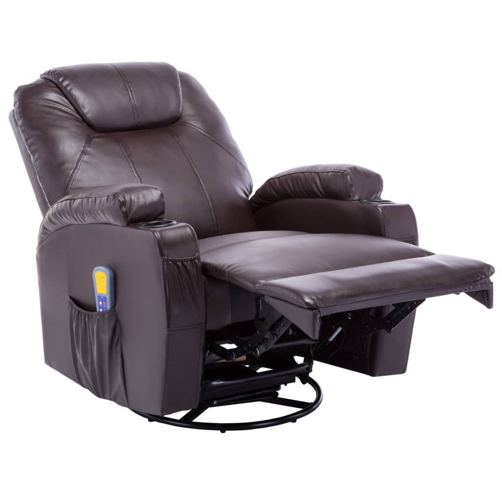 Fauteuil de massage à bascule simili cuir couleur crème