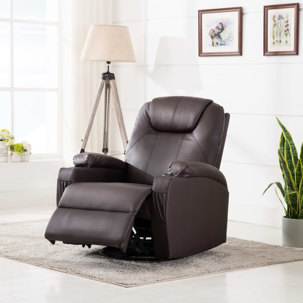 Fauteuil de massage à bascule simili cuir couleur crème