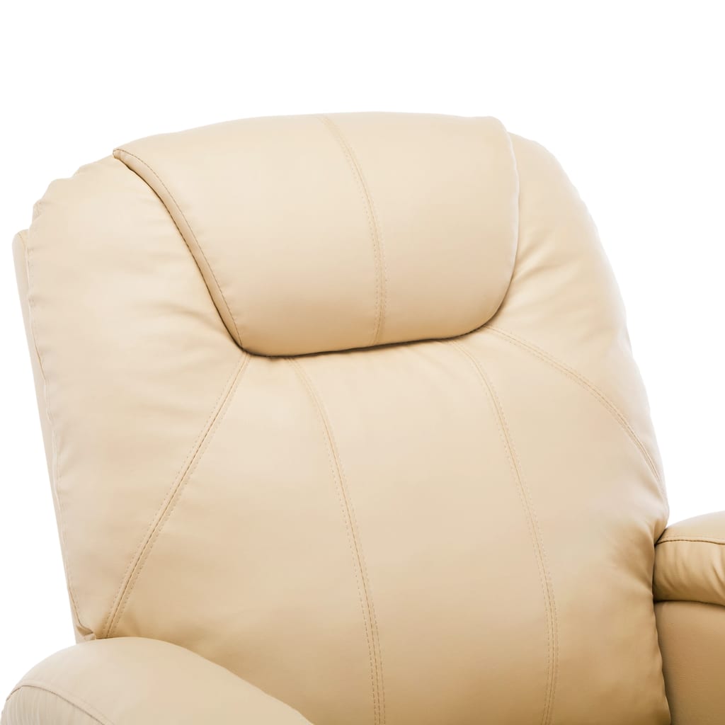 Fauteuil de massage à bascule simili cuir couleur crème