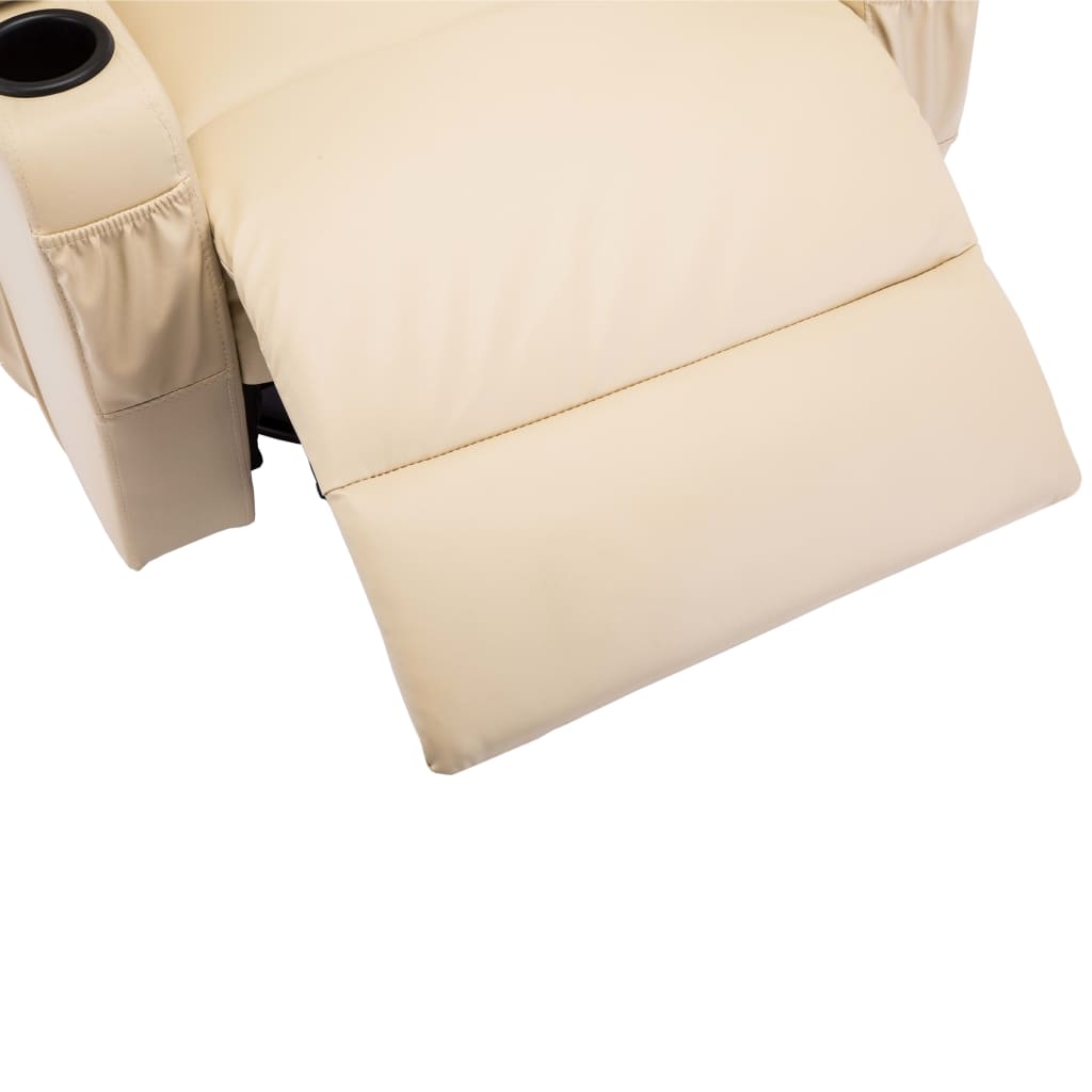 Fauteuil de massage à bascule simili cuir couleur crème