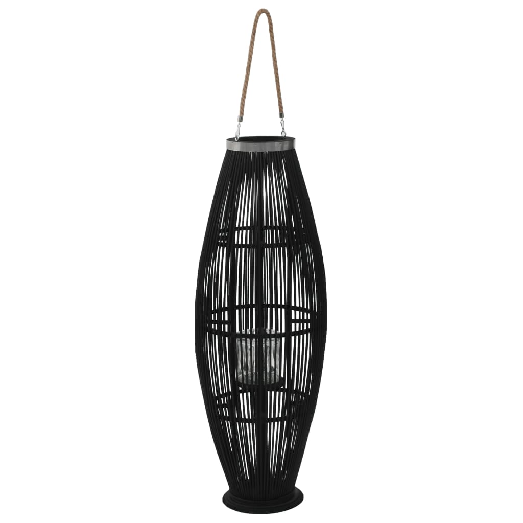 Porte-lanterne suspendu 95 cm bambou noir