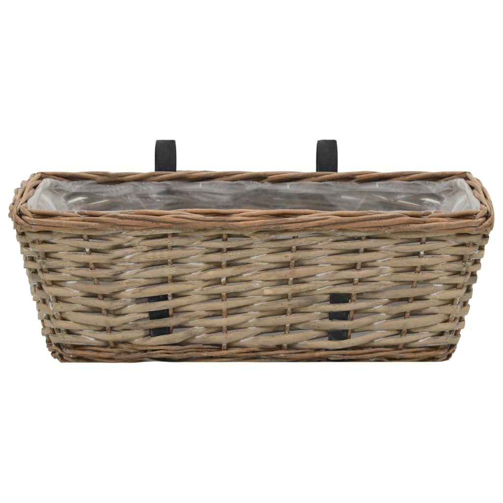 Balkonbakken 2 st 60 cm wicker met PE-voering