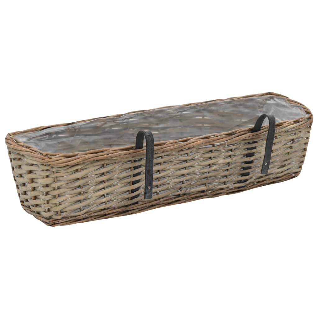 Balkonbakken 2 st 60 cm wicker met PE-voering