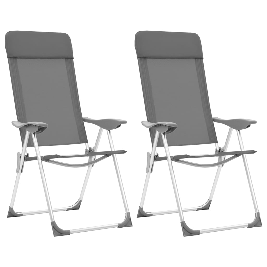 Chaises de camping pliantes en aluminium 2 pcs