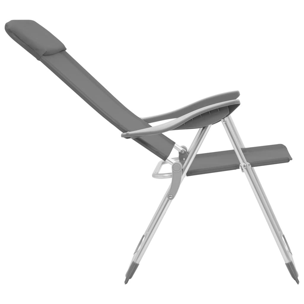 Chaises de camping pliantes en aluminium 2 pcs