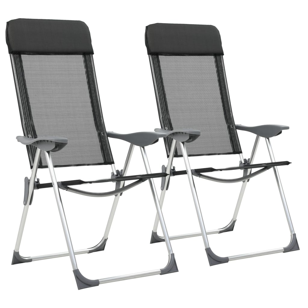 Chaises de camping pliantes en aluminium 2 pcs