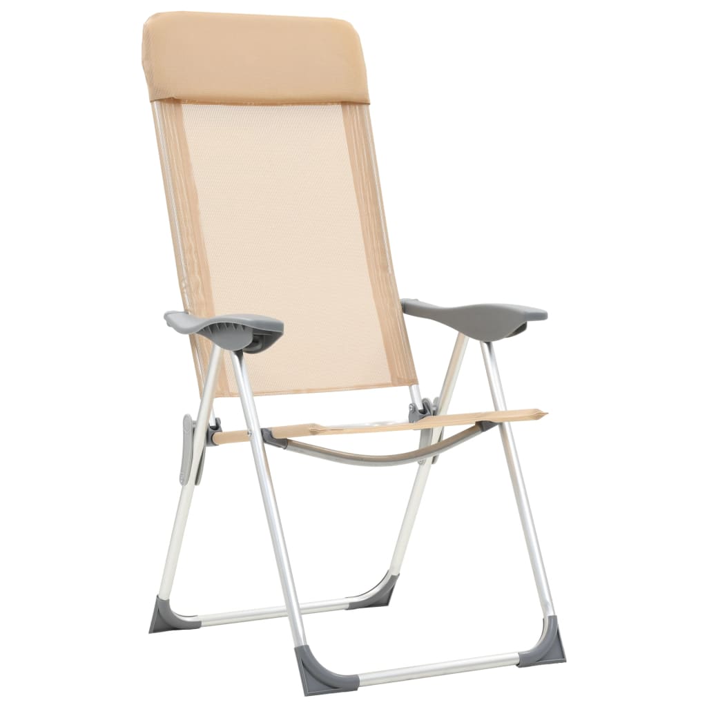 Chaises de camping pliantes en aluminium 2 pcs