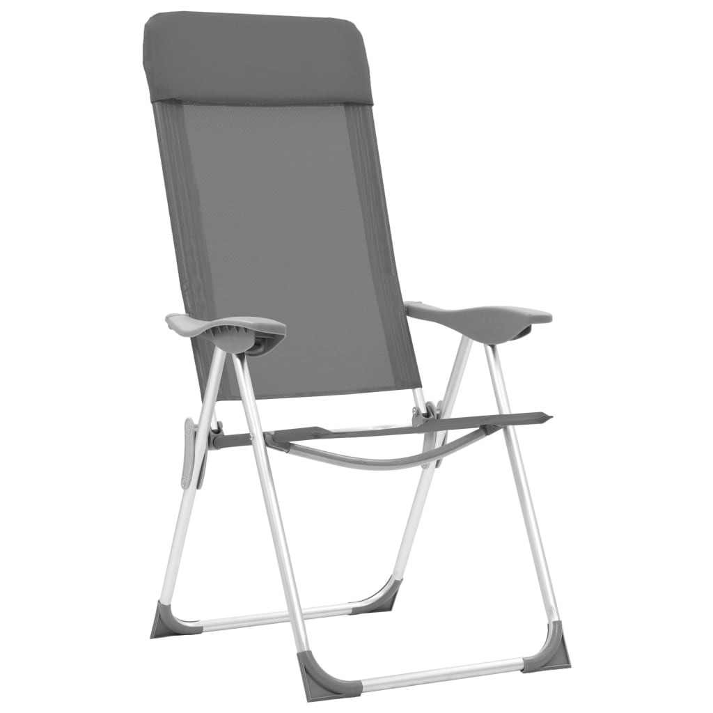 Chaises de camping pliantes en aluminium 2 pcs