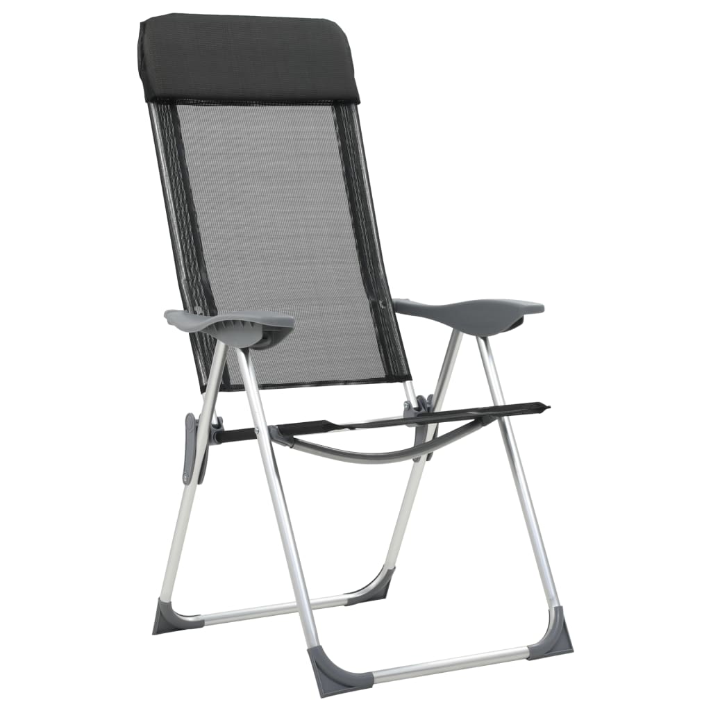 Chaises de camping pliantes en aluminium 2 pcs