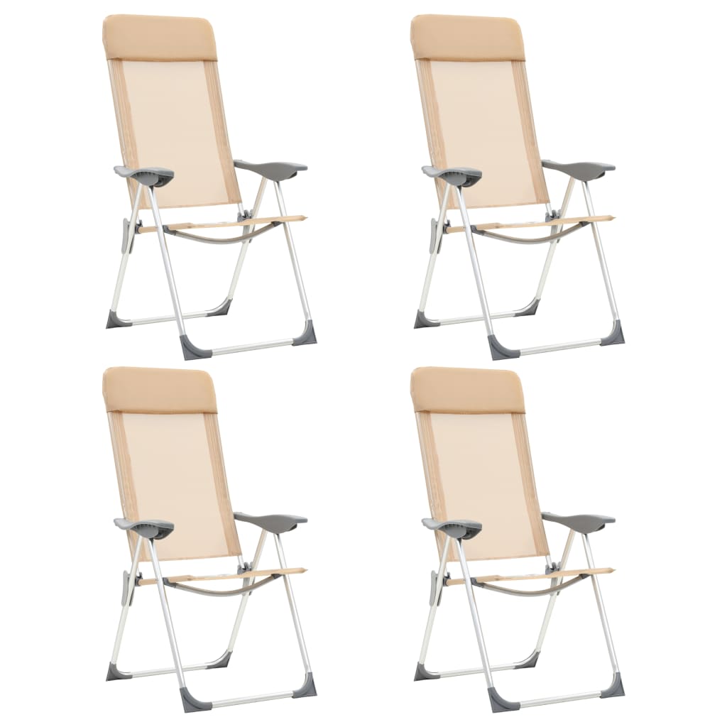 Chaises de camping pliantes en aluminium 2 pcs