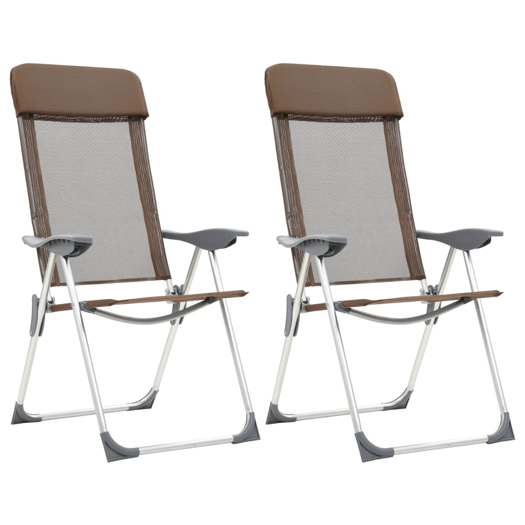 Chaises de camping pliantes en aluminium 2 pcs