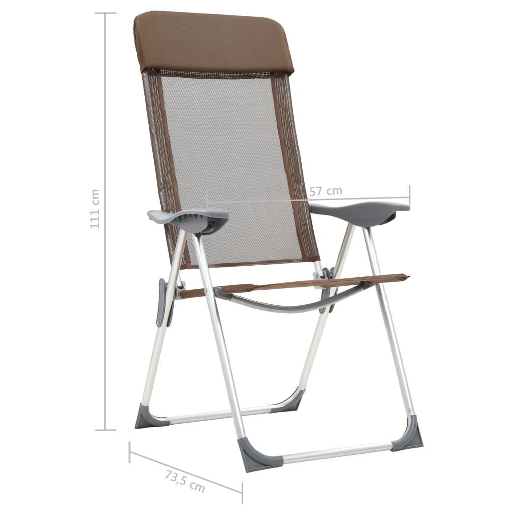 Chaises de camping pliantes en aluminium 2 pcs