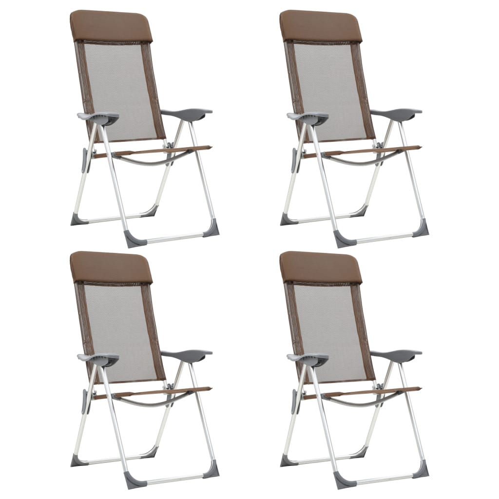 Chaises de camping pliantes en aluminium 2 pcs