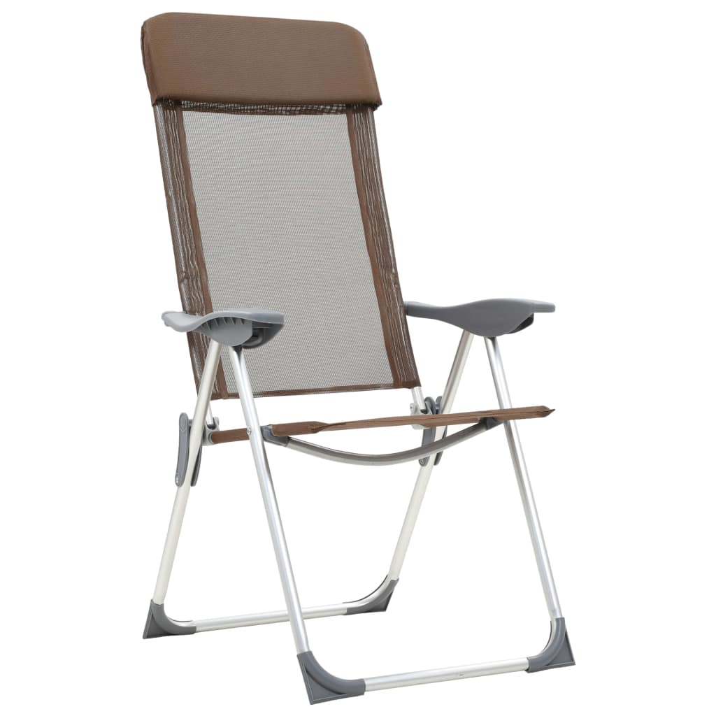 Chaises de camping pliantes en aluminium 2 pcs