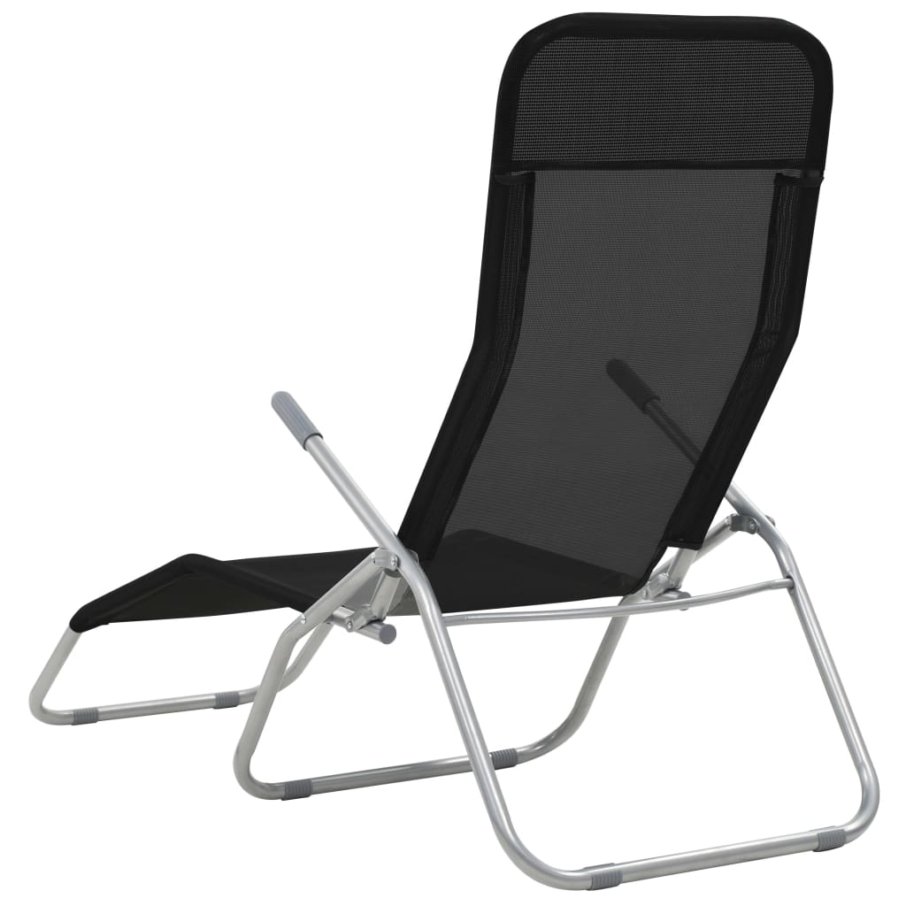 Chaises longues pliables 2 pcs textilène