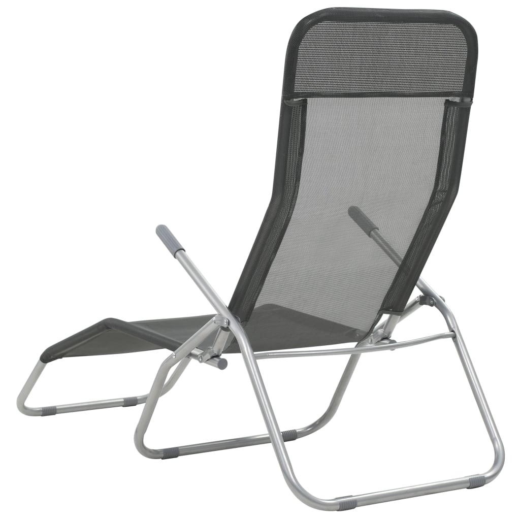 Chaises longues pliables 2 pcs textilène