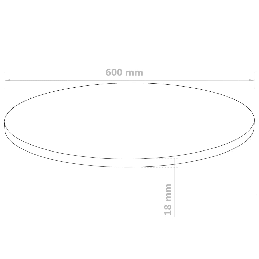 Tafelblad rond MDF 500x18 mm