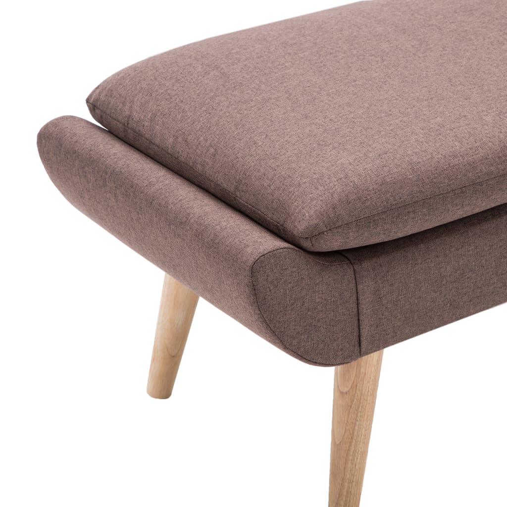 Fauteuil avec repose-pieds en tissu marron