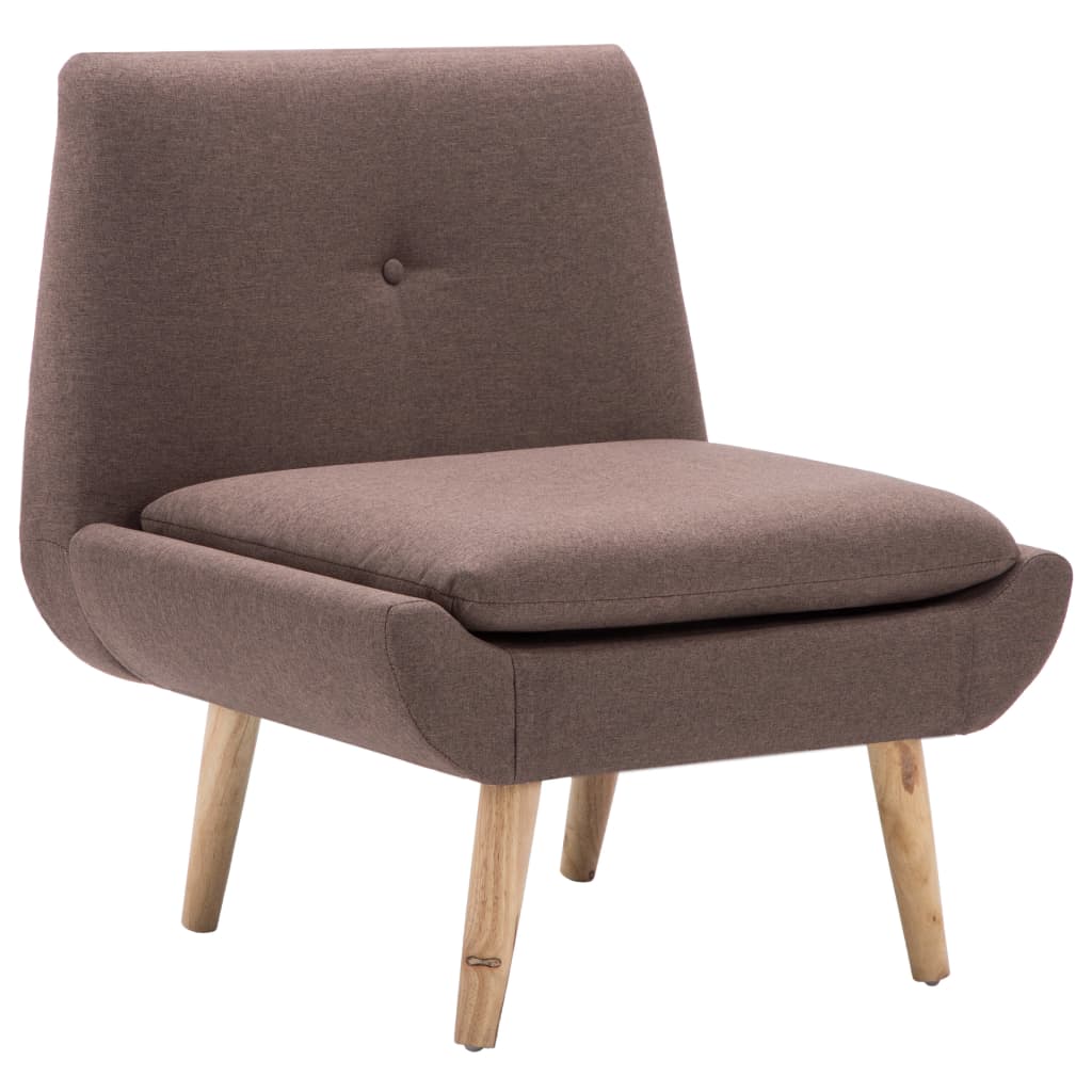 Fauteuil met voetenbankje stof bruin