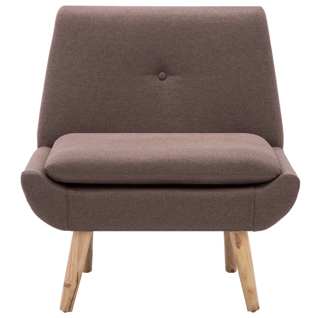 Fauteuil avec repose-pieds en tissu marron