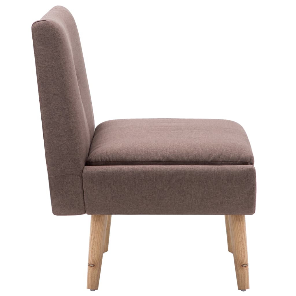 Fauteuil met voetenbankje stof bruin