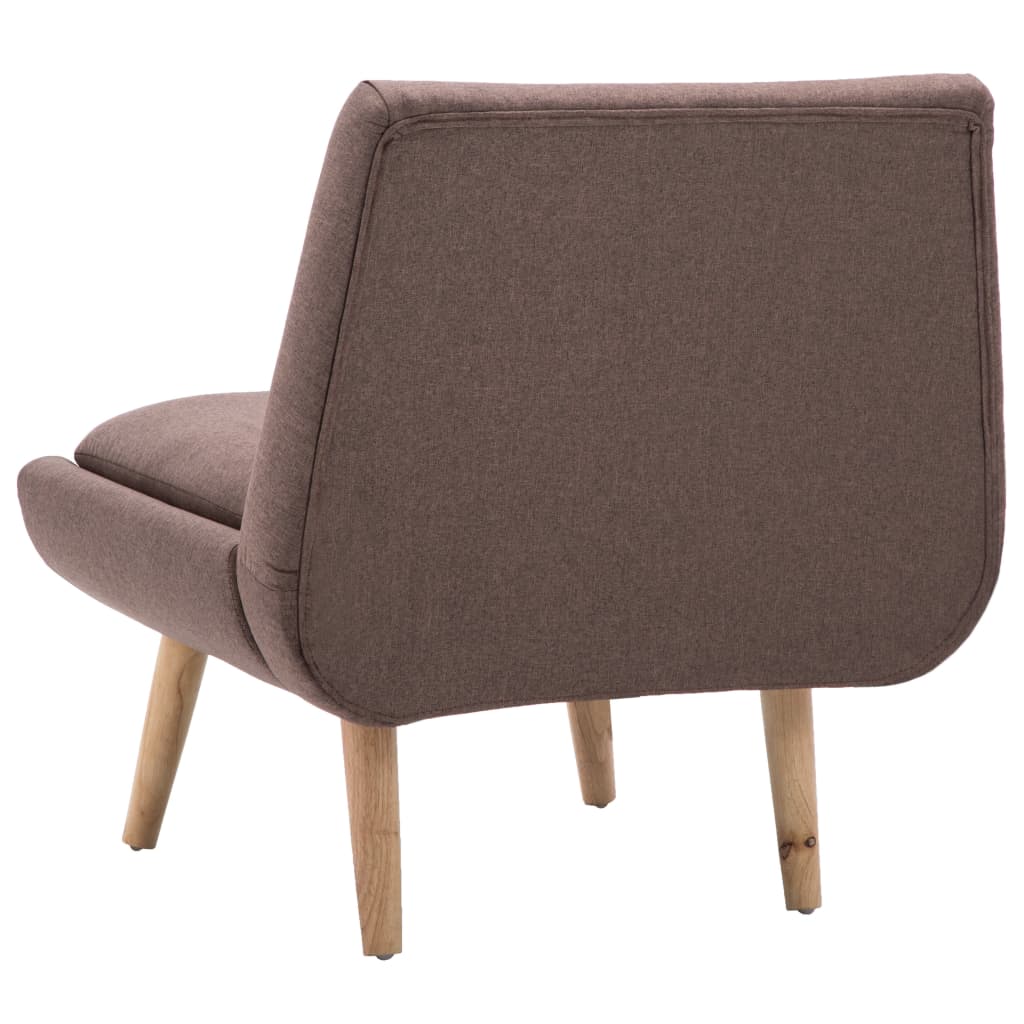 Fauteuil avec repose-pieds en tissu marron