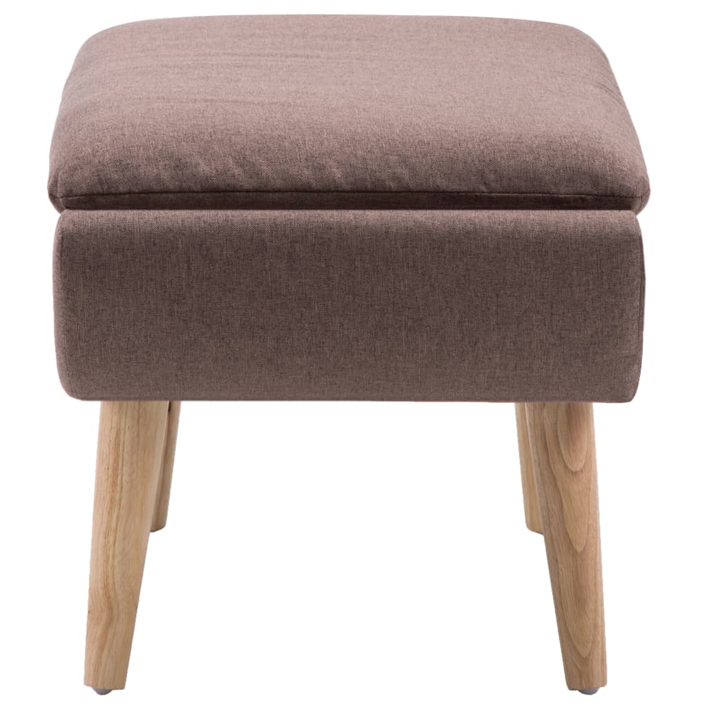 Fauteuil avec repose-pieds en tissu marron