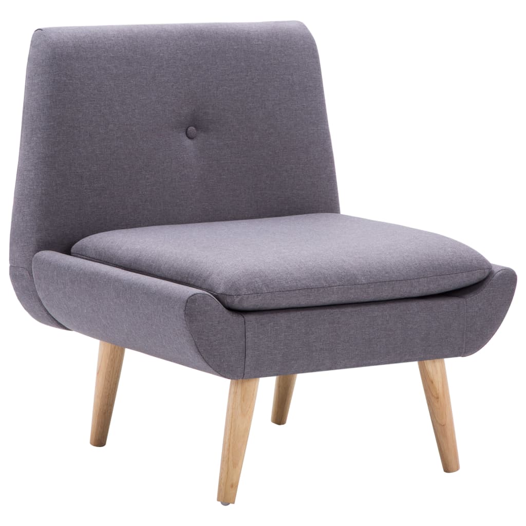 Fauteuil met voetenbankje stof bruin