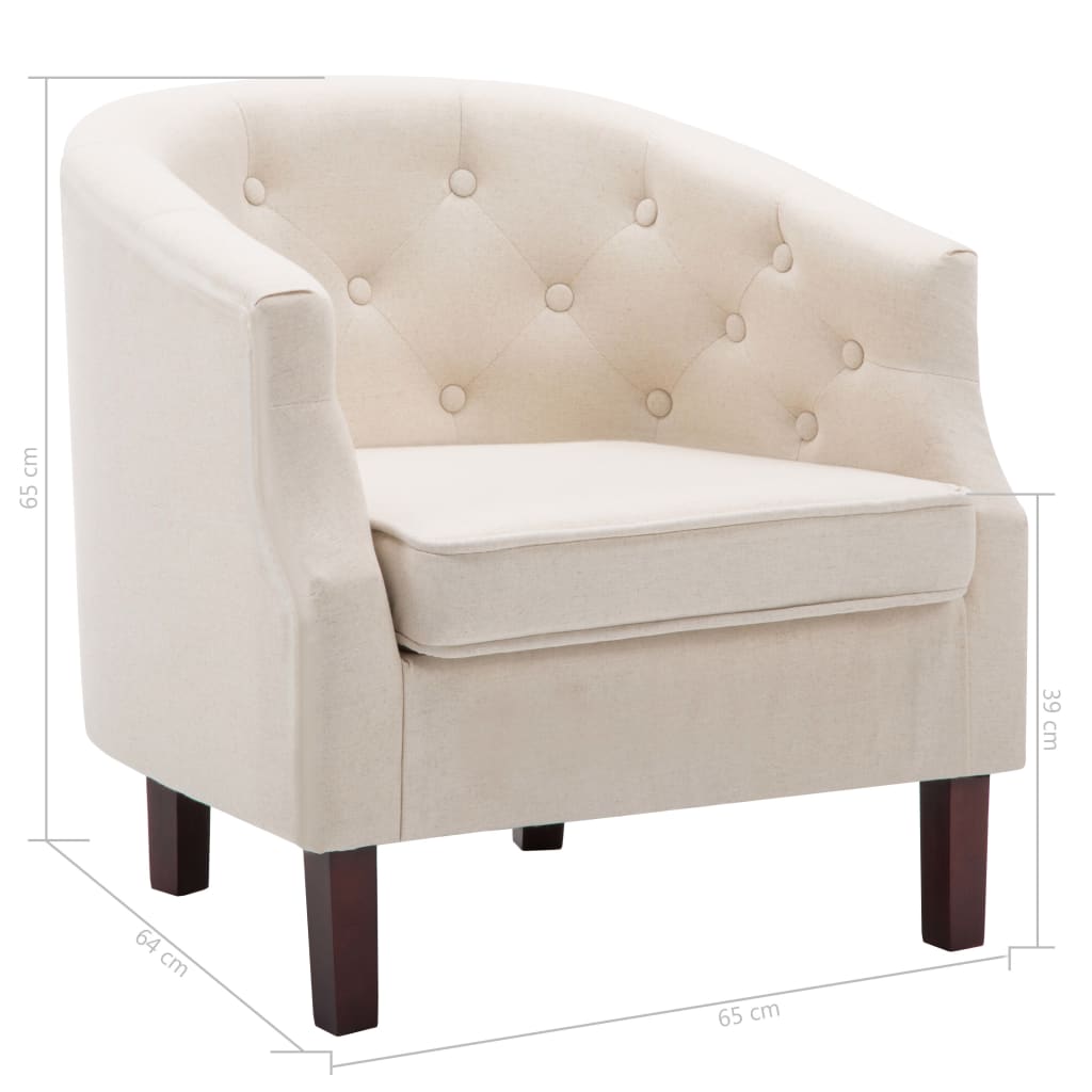 Fauteuil tissu beige