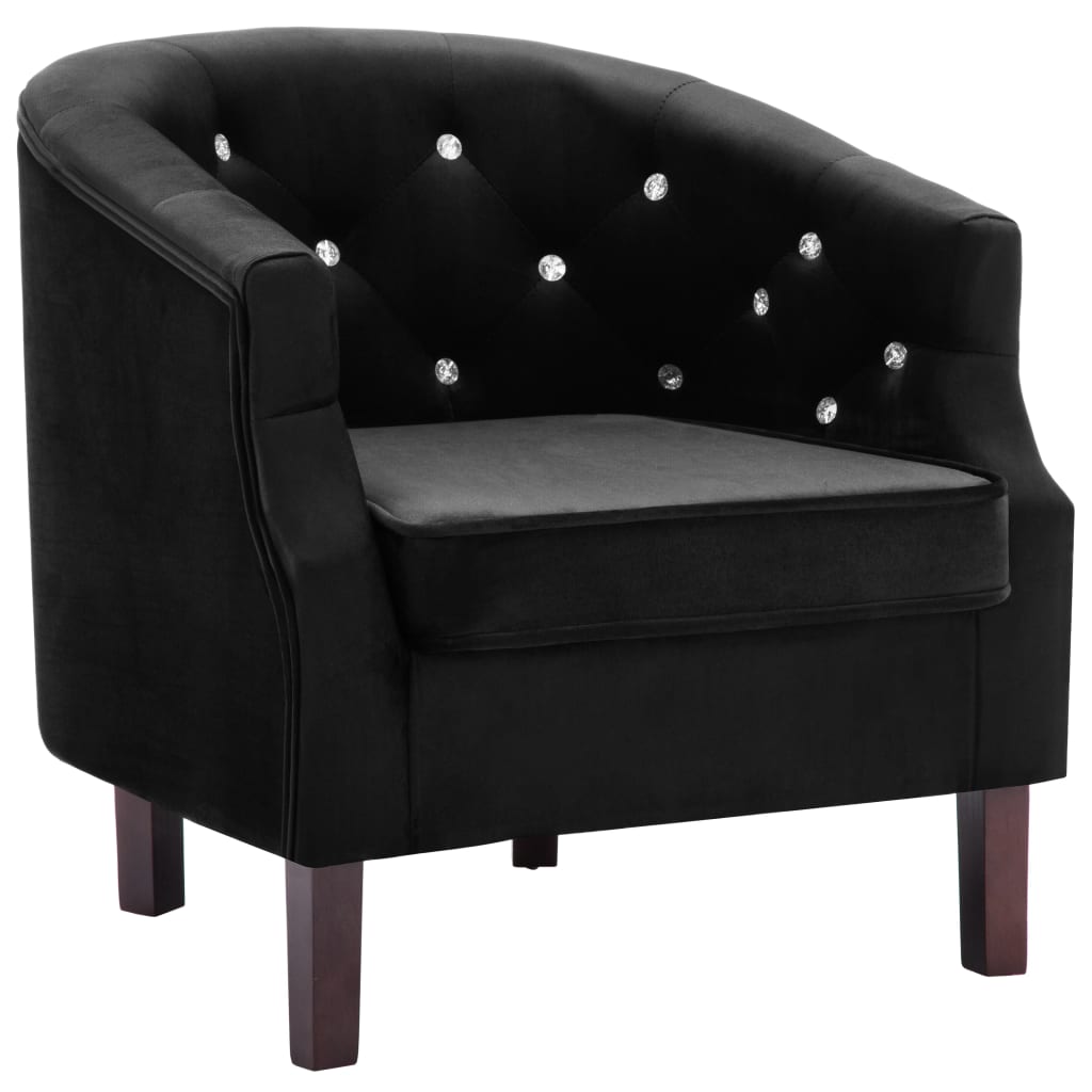 Fauteuil en velours noir