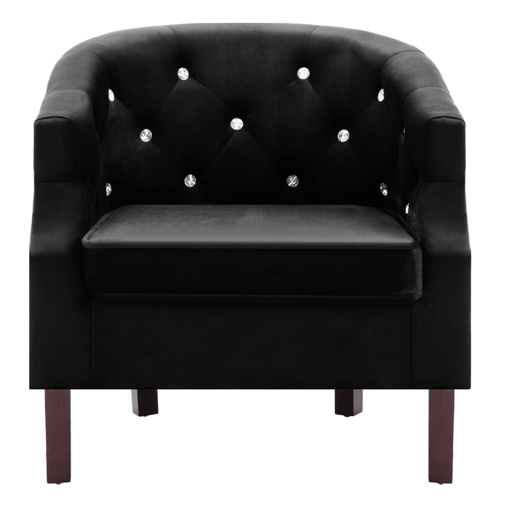 Fauteuil en velours noir